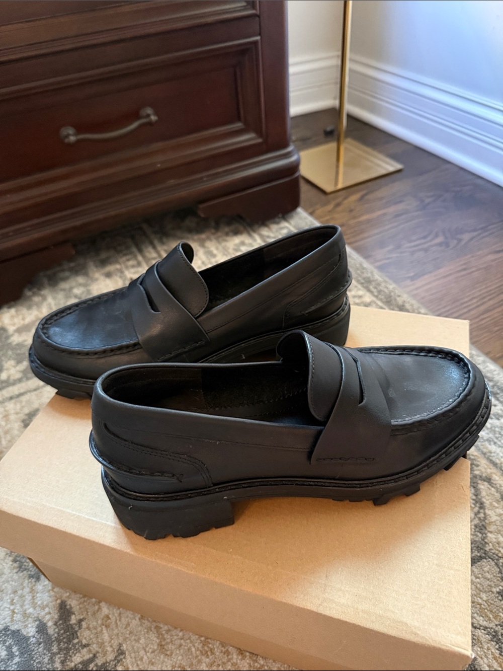 Rag & Bone Classic Black Leather Loafers for Women; Size 41 - US 10